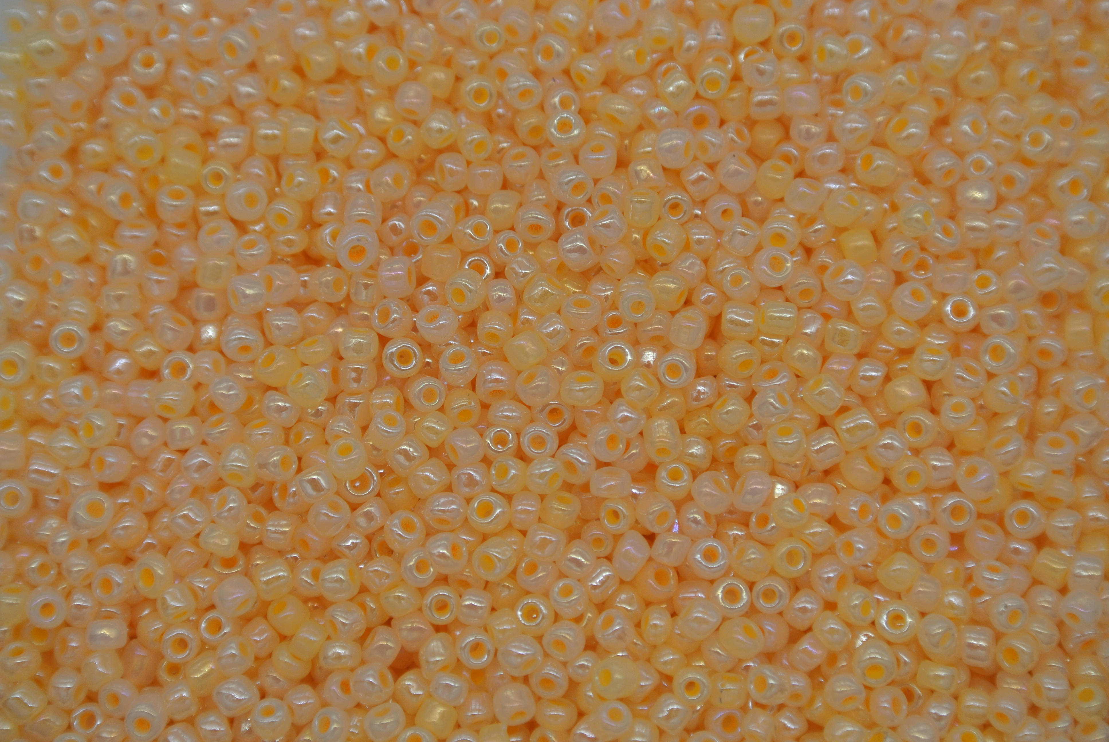 Seed Beads -11/0 size #150 Pearl Light Orange 1Pound